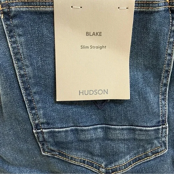 NWT Hudson Blake Slim Straight Republic Blue Jeans (36) $195 retail - Picture 8 of 11